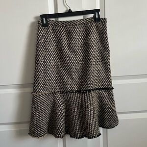 J. Crew Black and Cream A-Line Skirt